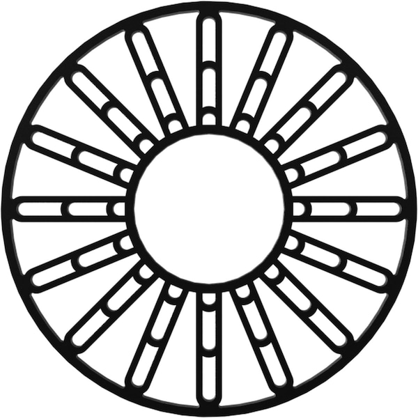 Ekena Millwork Hale Architectural Grade PVC Pierced Ceiling Medallion, Black, 16"OD x 5 3/4"ID x 1/2"P CMPP16HHSBL - main